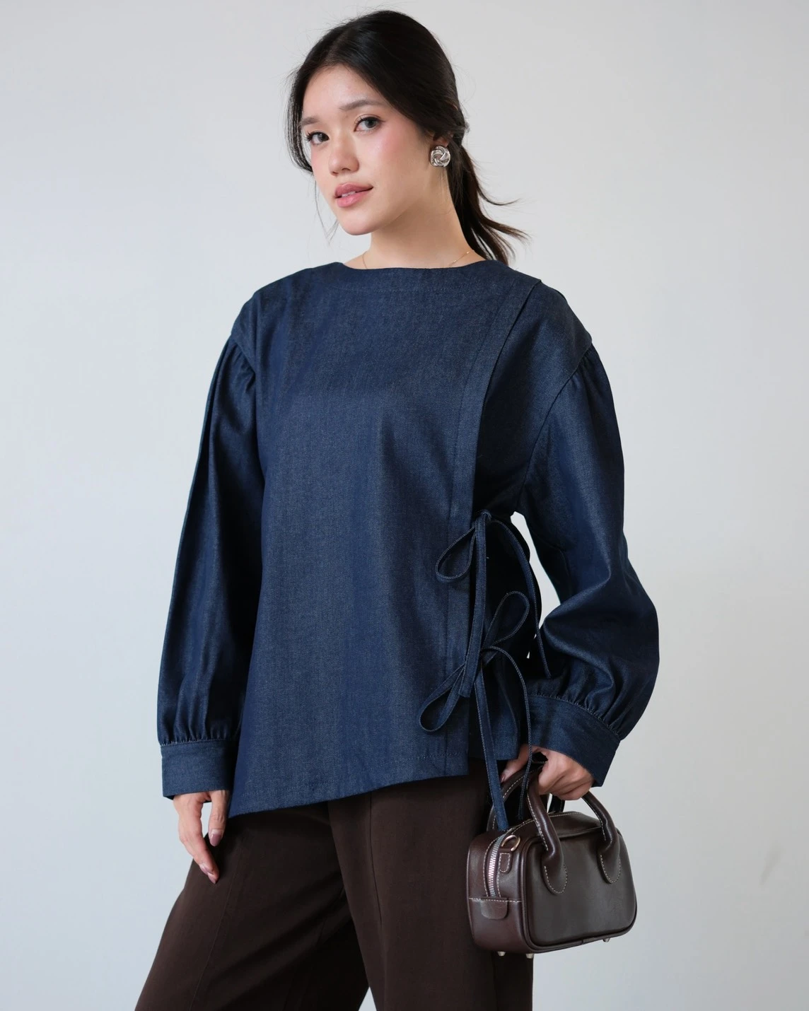 Alternative view of Sheraz Denim Blouse Dark Blue