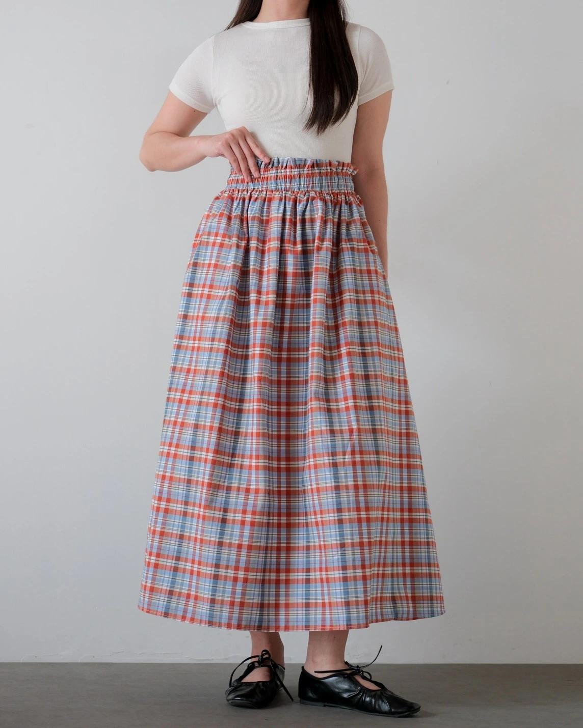 Keinoa Plaid Skirt Kode 14296 Brick Red