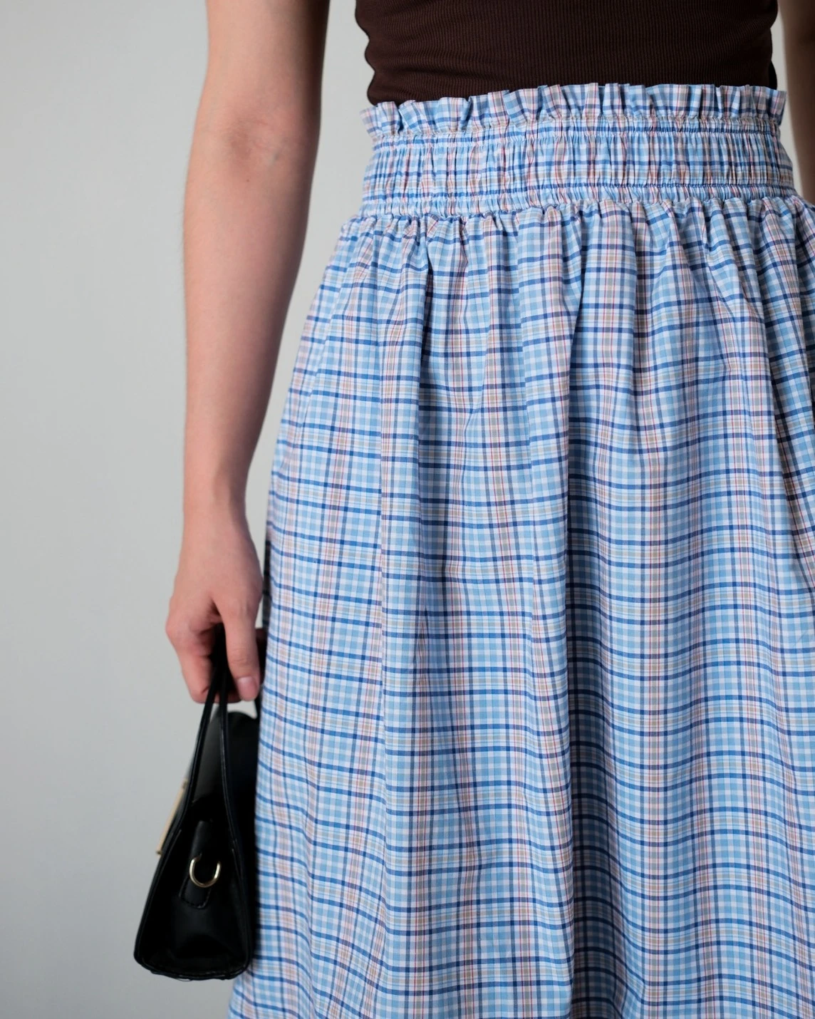 Alternative view of Jelya Plaid Skirt Kode 14297 Blue