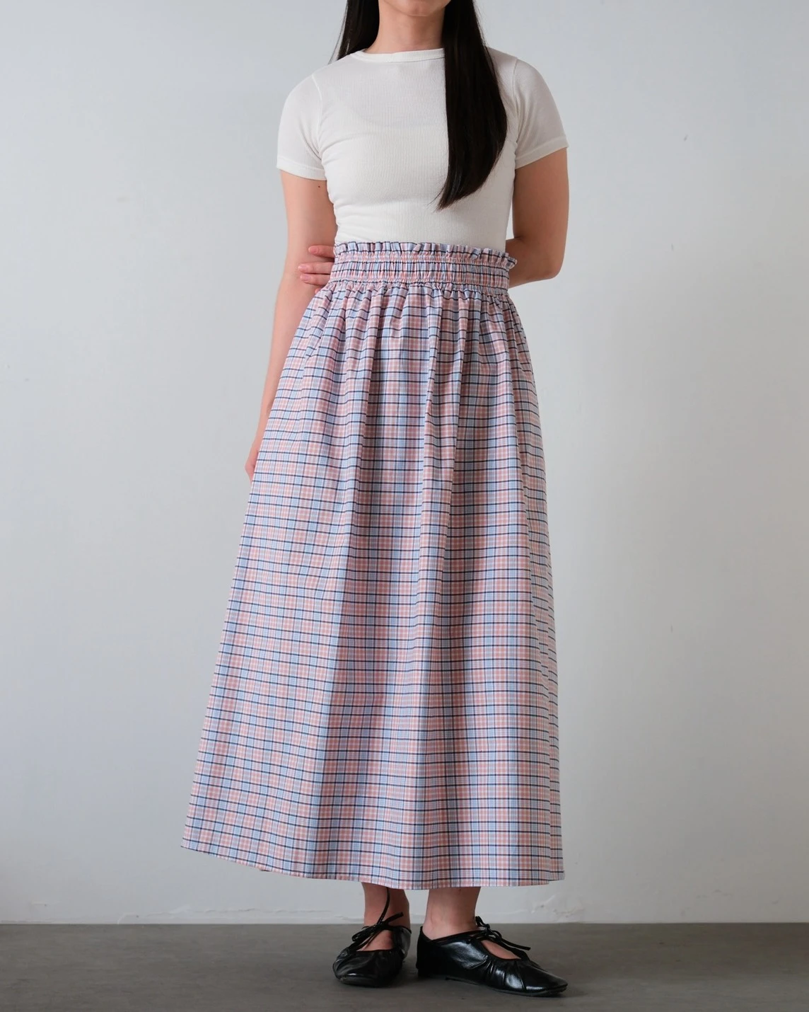 Alternative view of Jelya Plaid Skirt Kode 14297 Peach