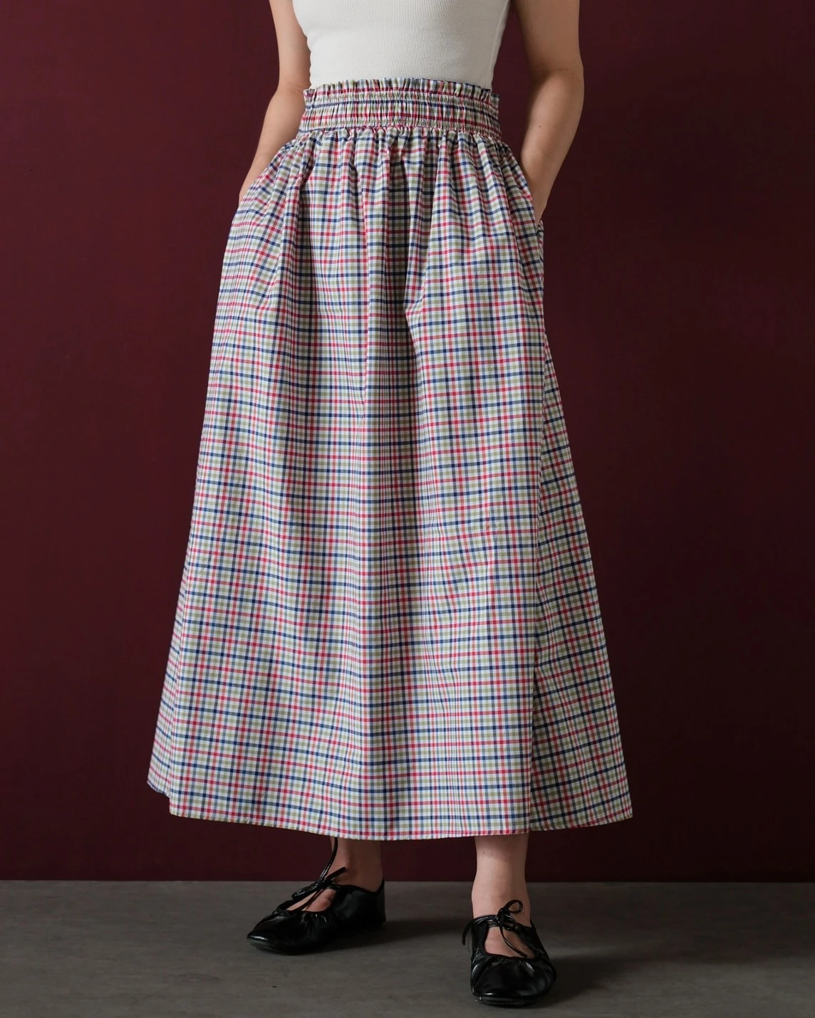 Pryor Plaid Skirt Kode 14299 Red