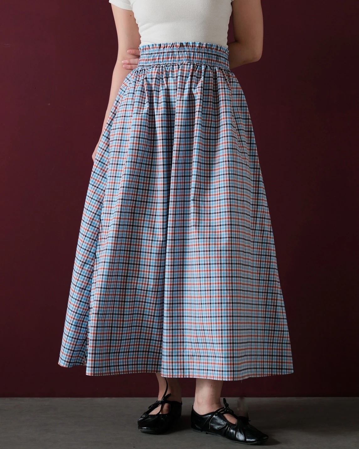 Pryor Plaid Skirt Kode 14299 Blue