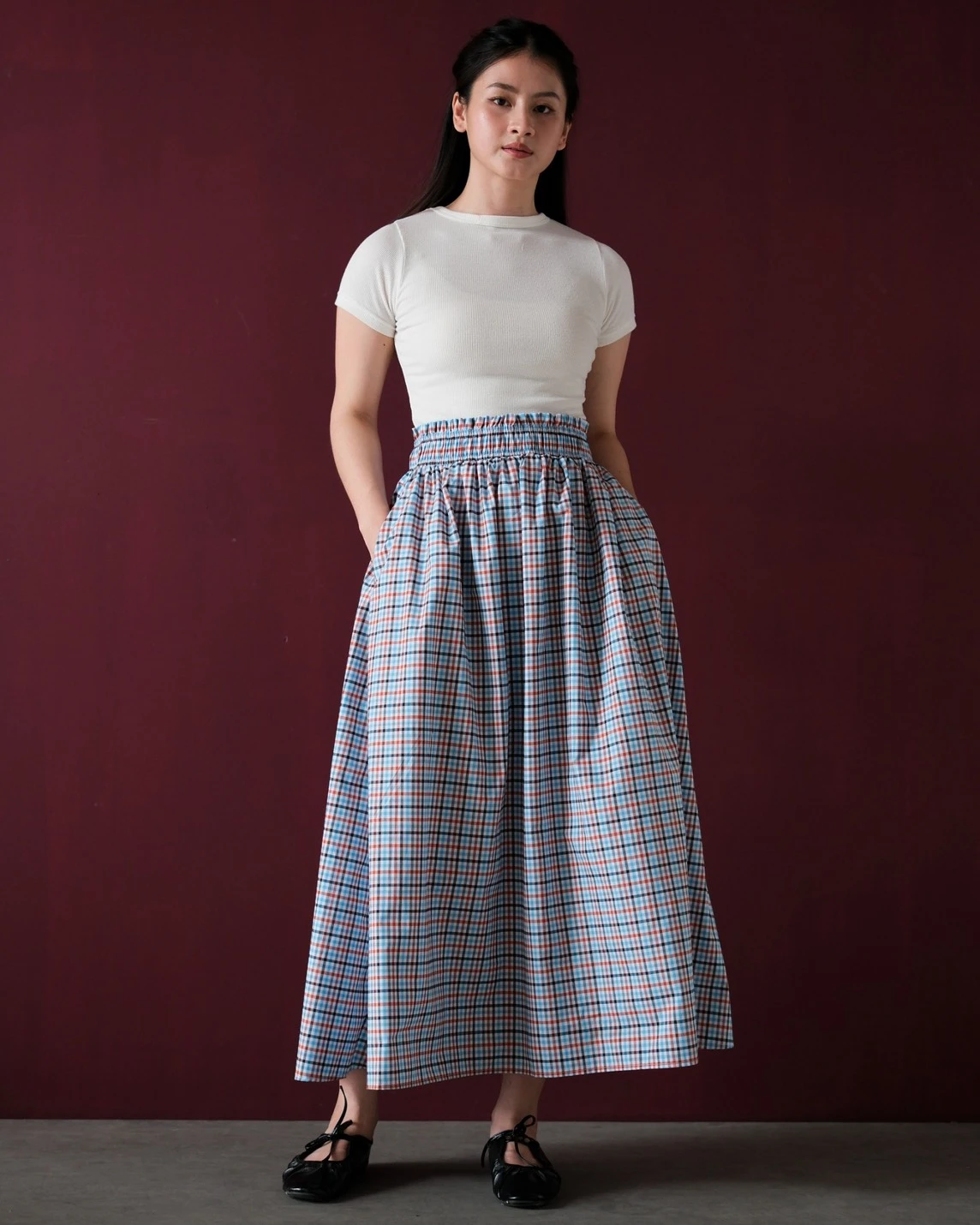 Alternative view of Pryor Plaid Skirt Kode 14299 Blue