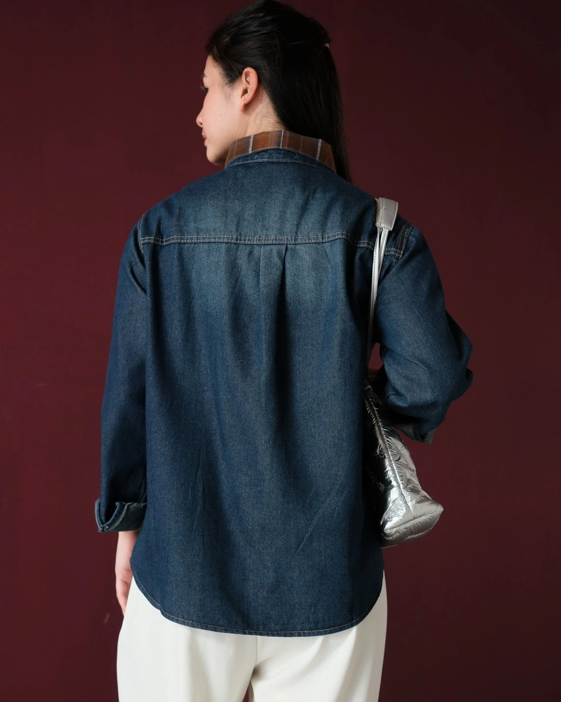 Evrina Denim Shirt Kode 197M Dark Blue - Image 3