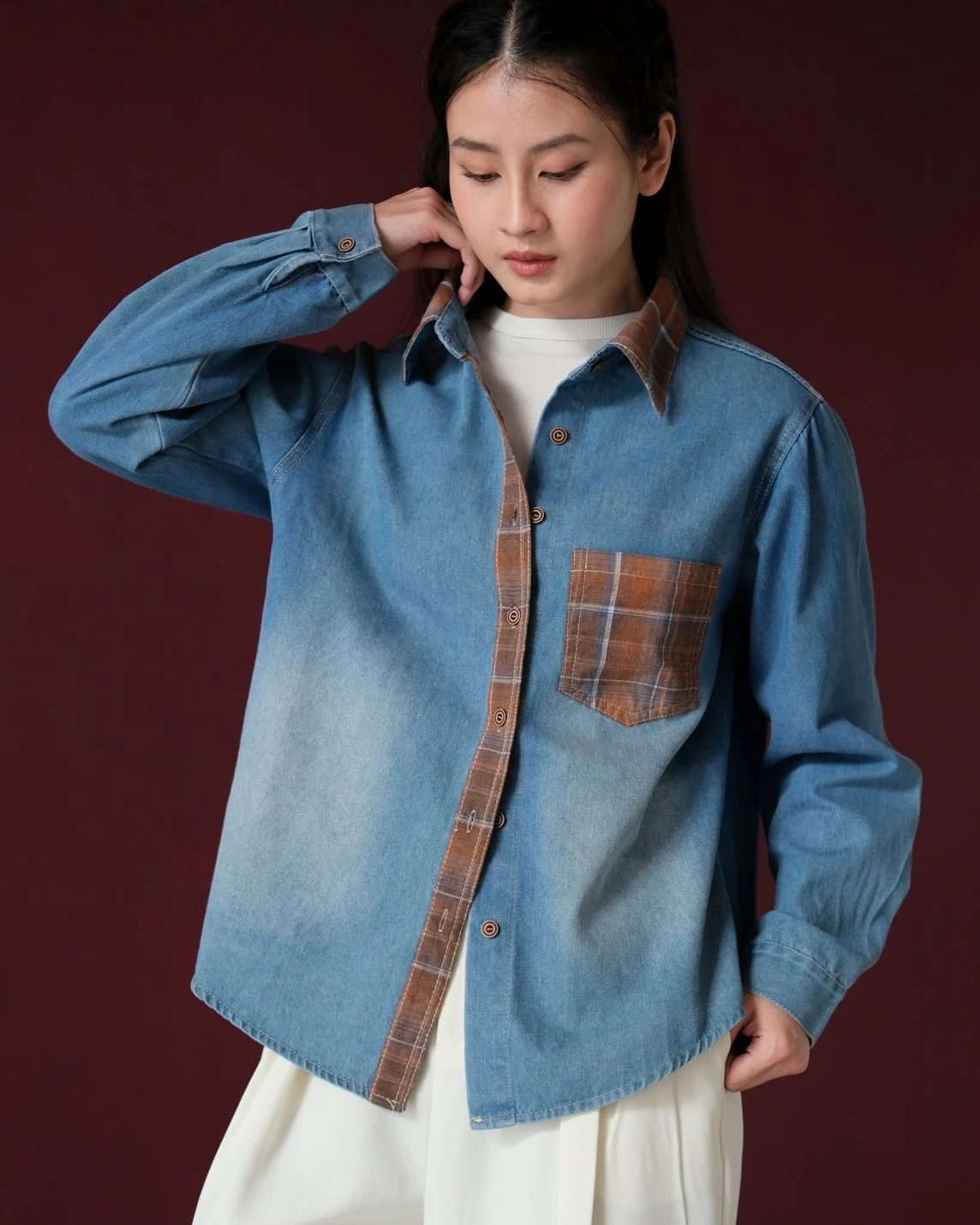 Alternative view of Evrina Denim Shirt Kode 197M Medium Blue