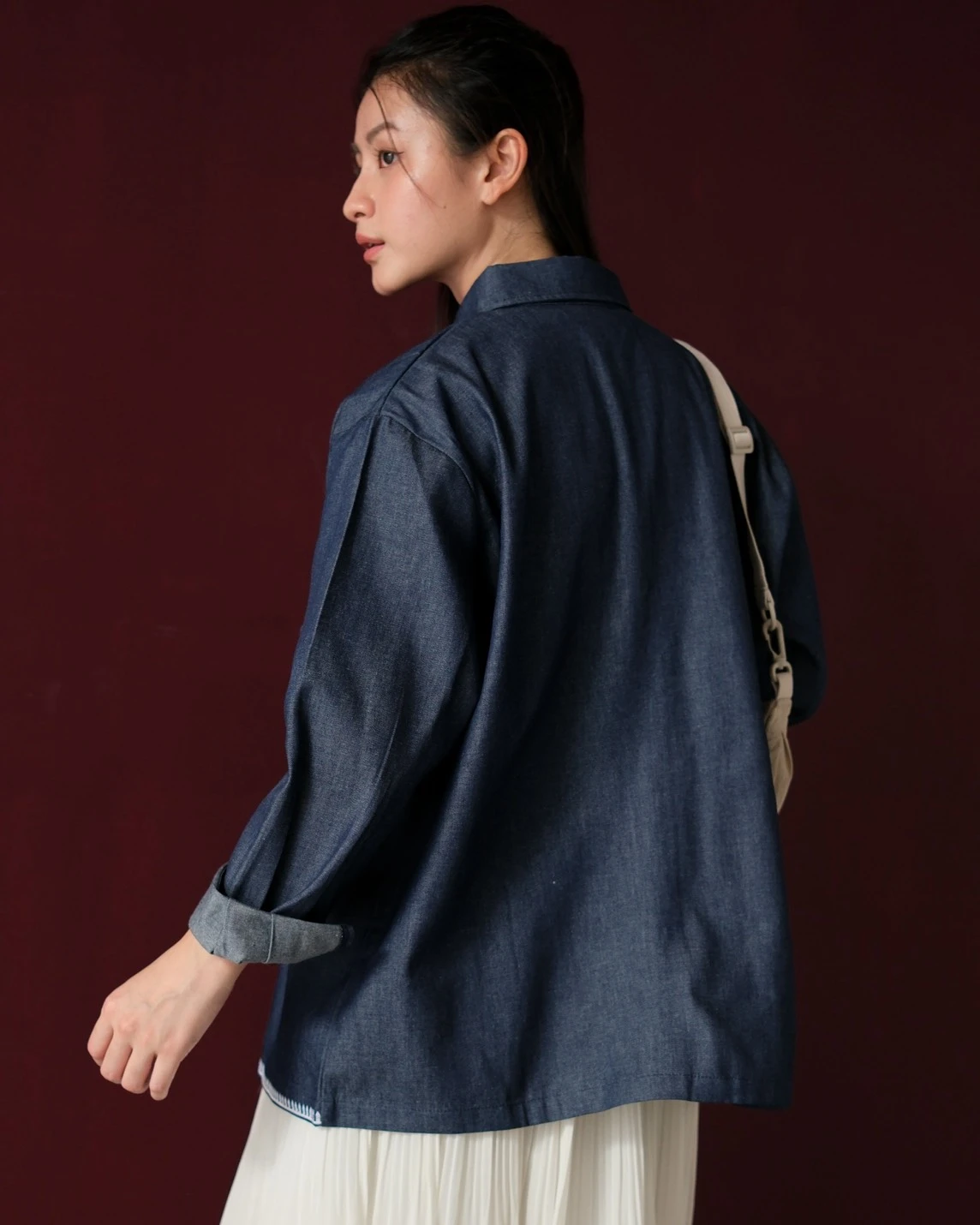 Alkya Denim Shirt Dark Blue - Image 3