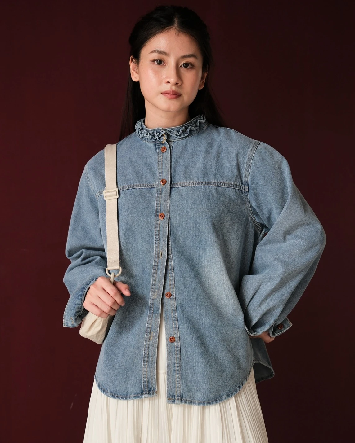 Alonsa Denim Shirt Kode 554N Medium Blue