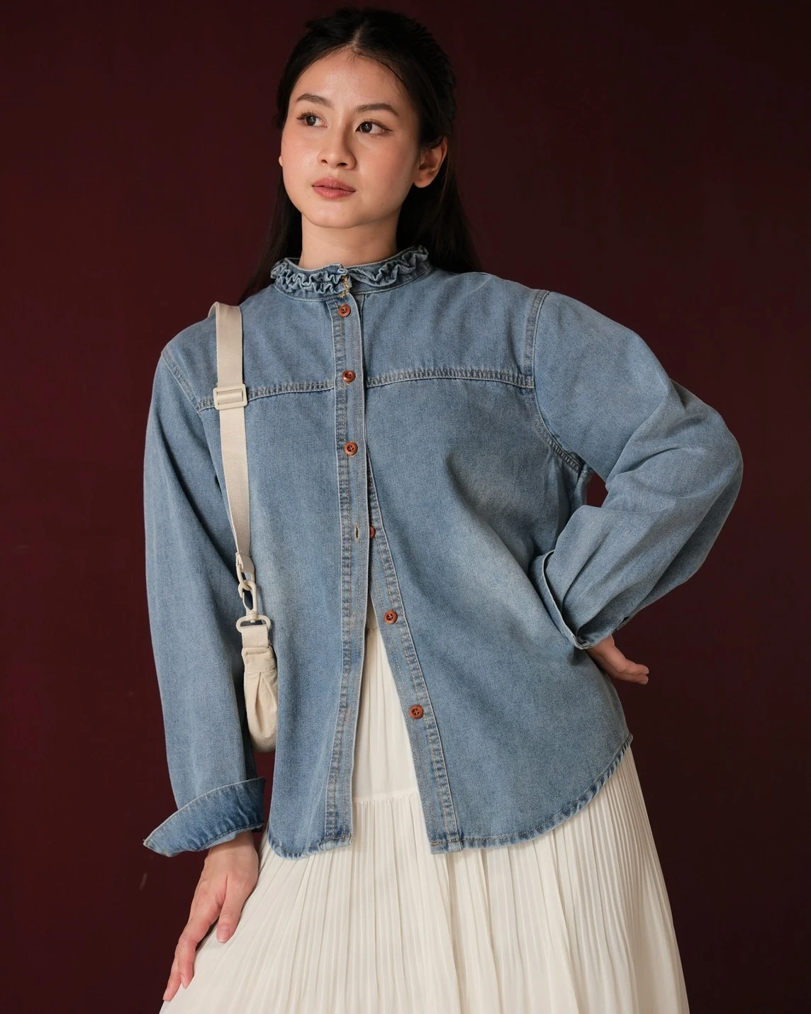 Alternative view of Alonsa Denim Shirt Kode 554N Medium Blue