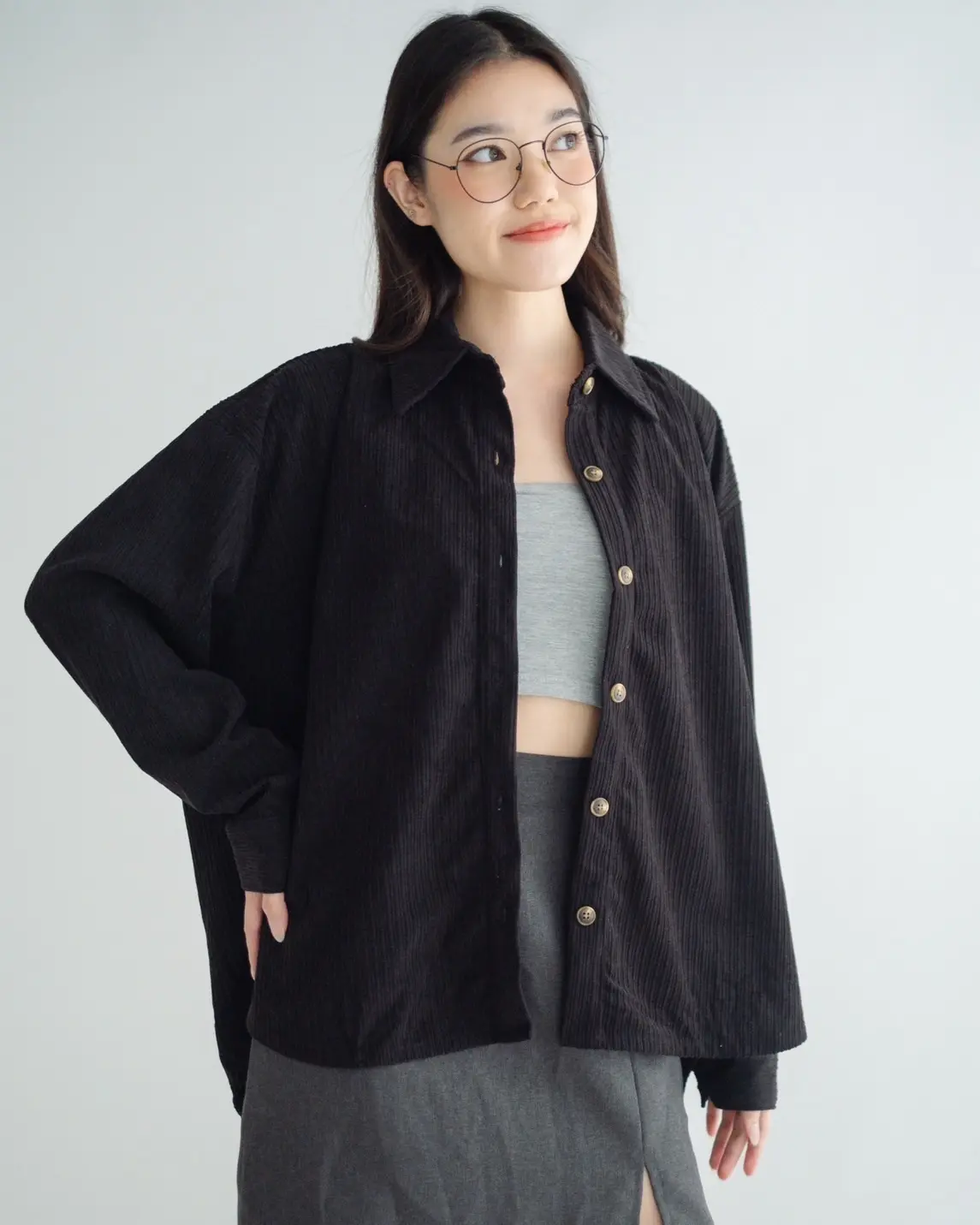 Haura Shirt Kode F136 Black
