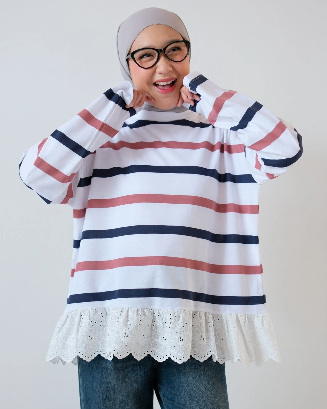 Ohio Longsleeve Pink-Bw-Navy