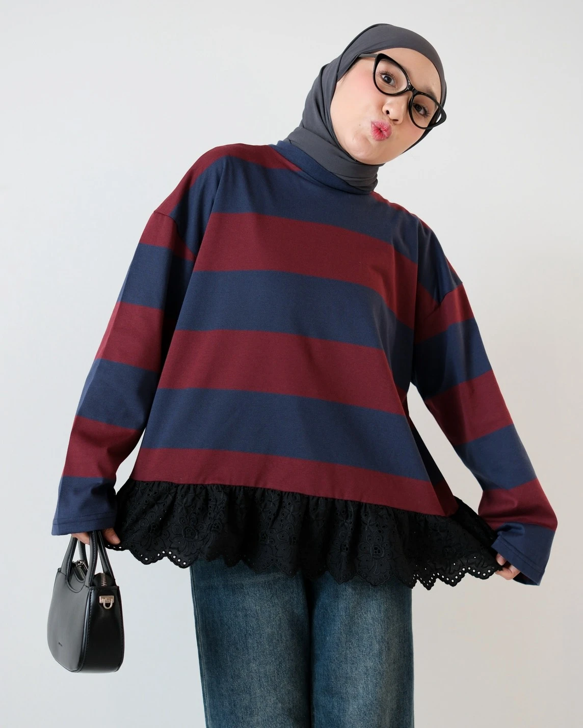 Ohio Longsleeve Maroon-Navy Big