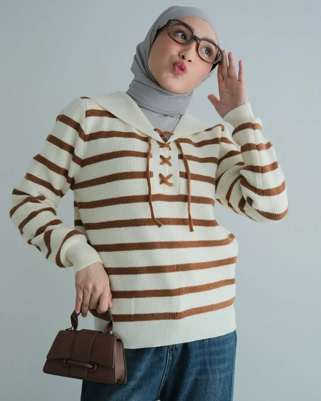Fiora Stripe Longsleeve Kode 334J Brown