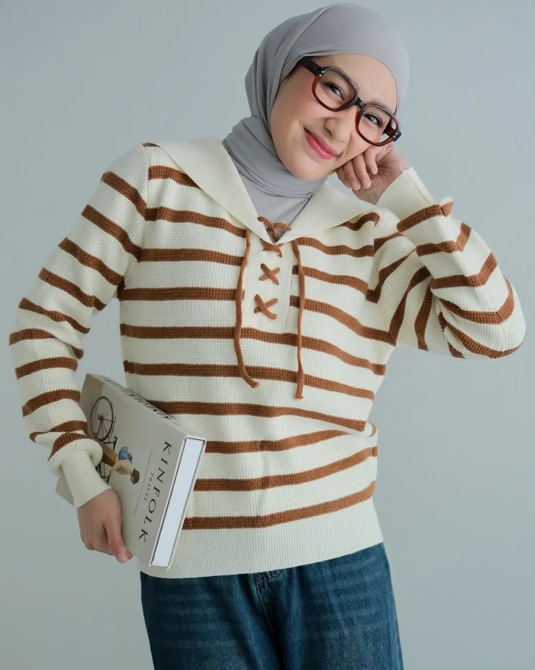 Fiora Stripe Longsleeve Kode 334J Brown - Image 3