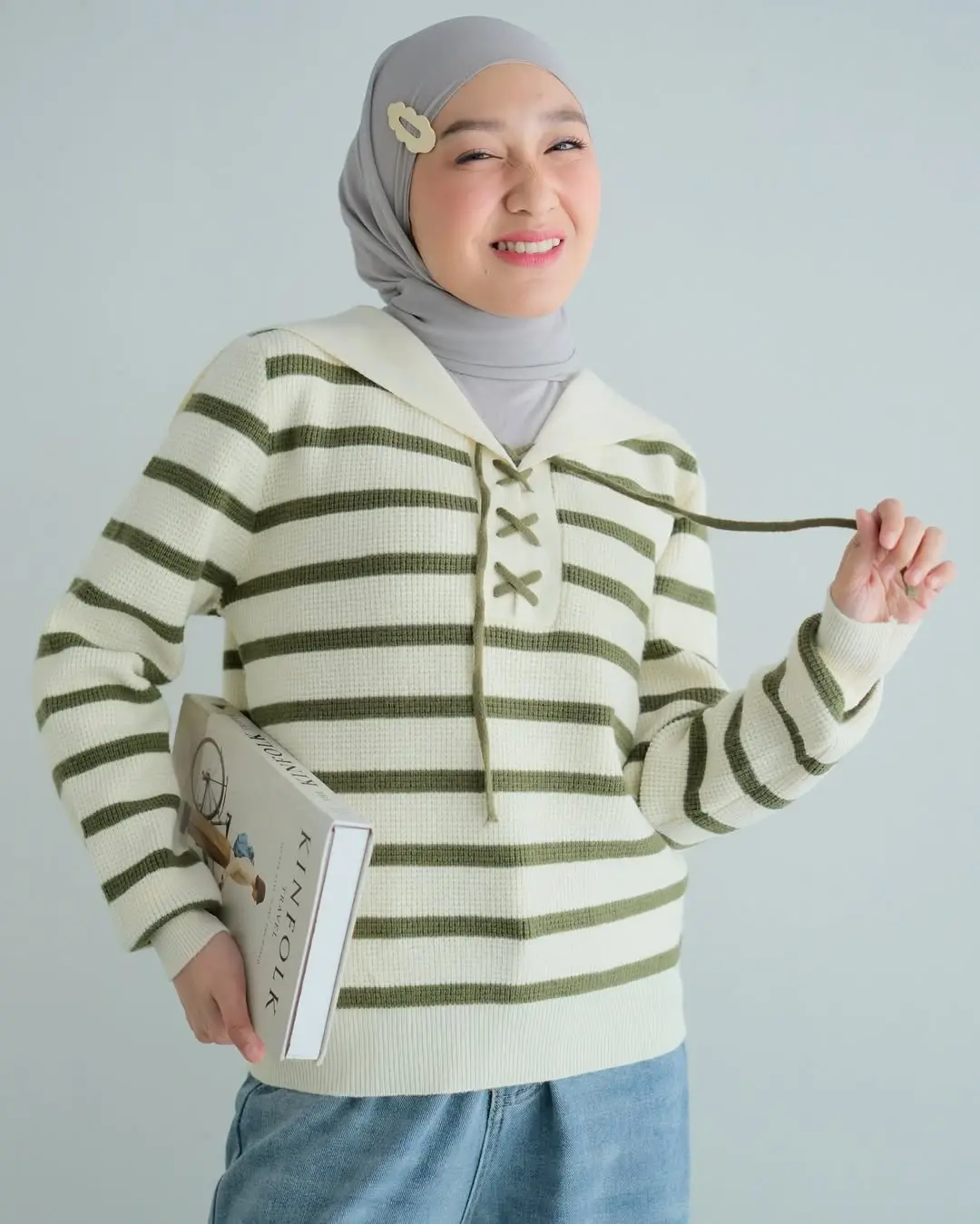 Fiora Stripe Longsleeve Kode 334J Green - Image 3