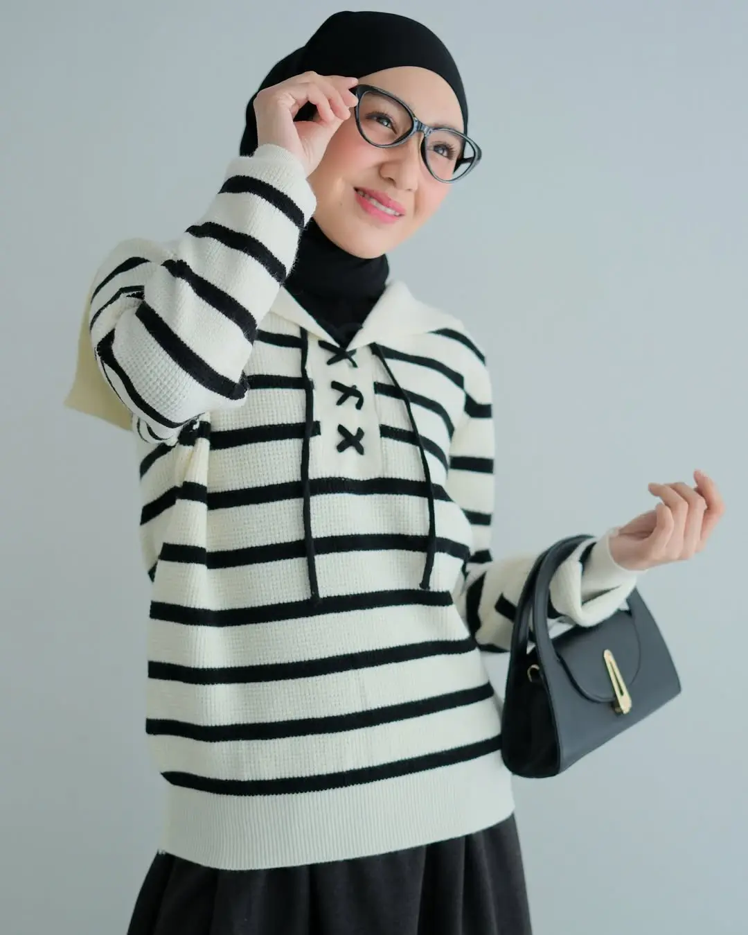 Fiora Stripe Longsleeve Kode 334J Black