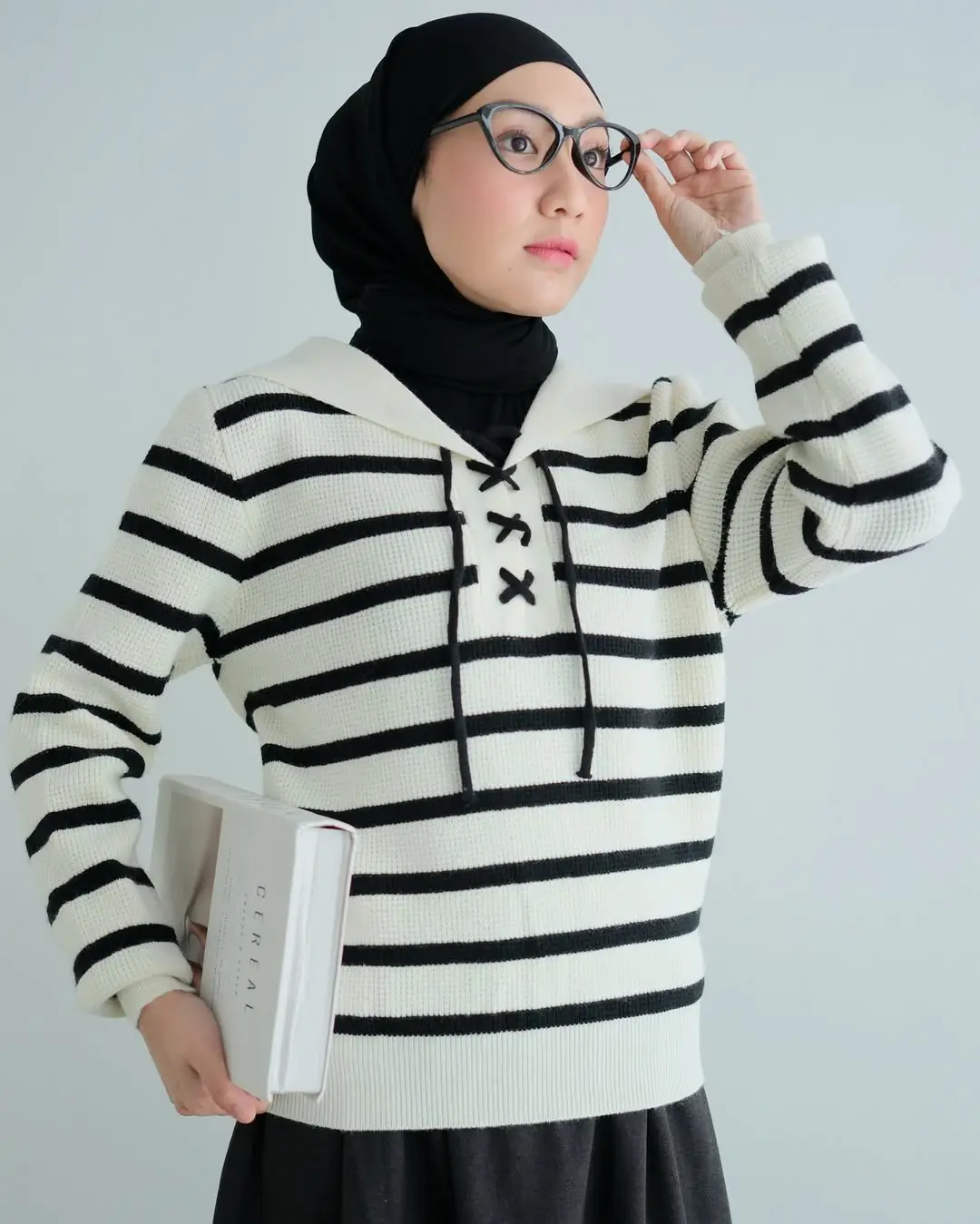 Fiora Stripe Longsleeve Kode 334J Black - Image 2