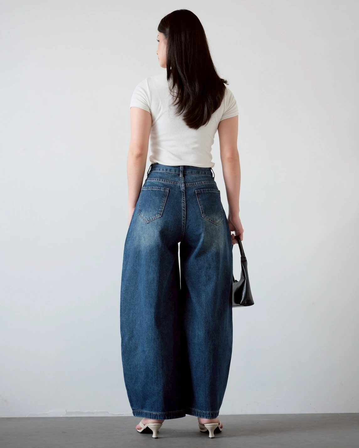 Harlea Barrel Denim Pants Kode 286M Dark Blue - Image 3