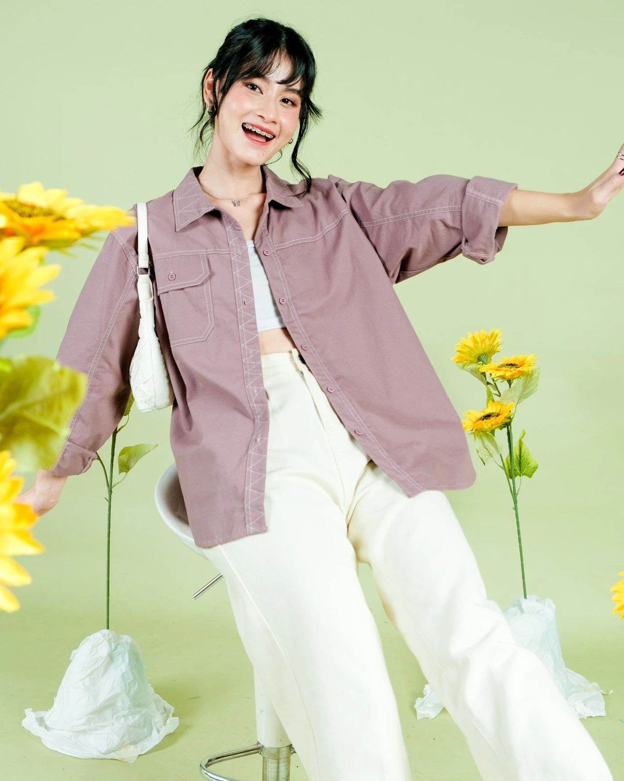 Keiko Shirt Mauve - Image 4