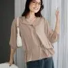 Poppila Shirt Hoodie Kode F103 Khaki - Image 2