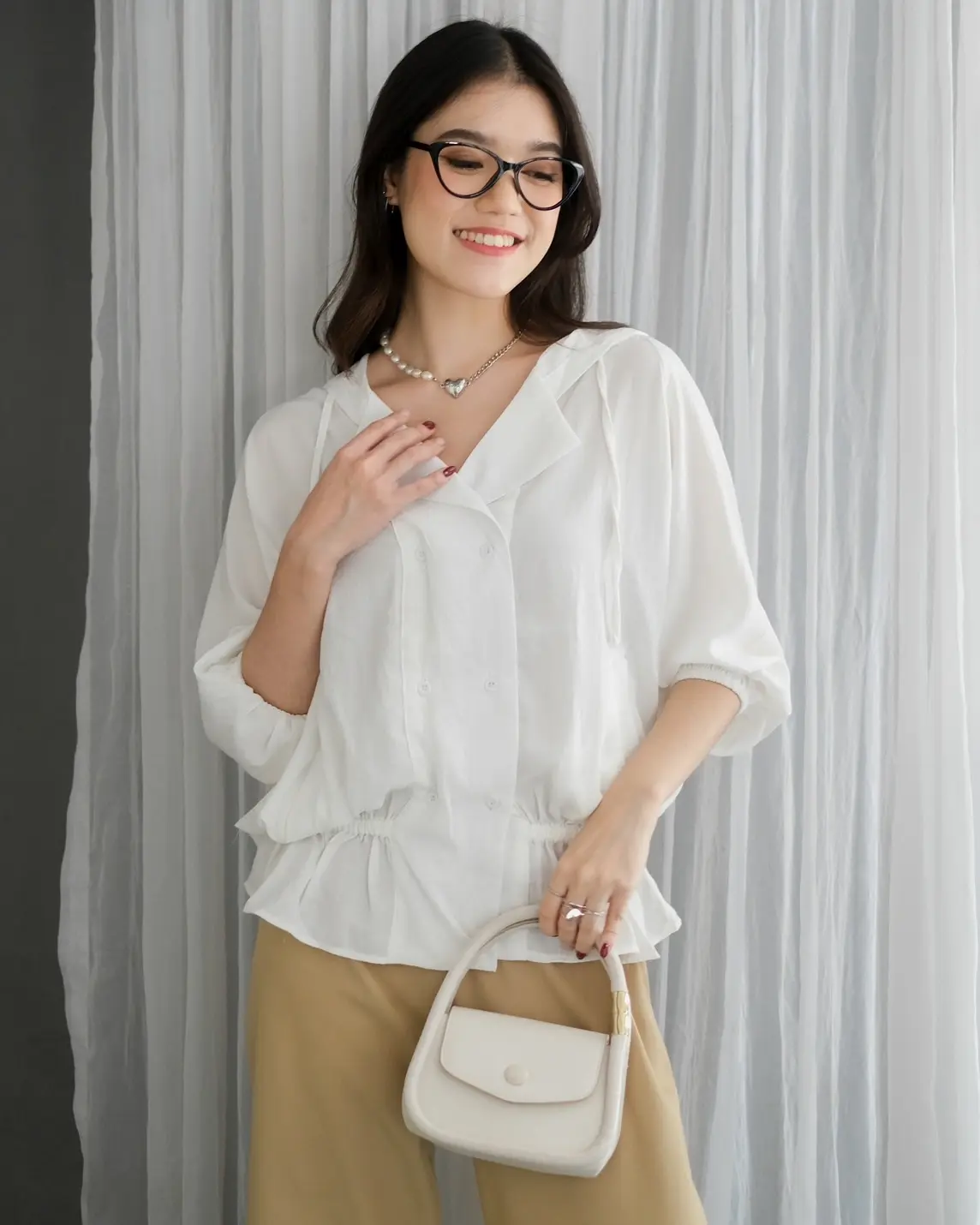 Poppila Shirt Hoodie Kode F103 Broken White - Image 2