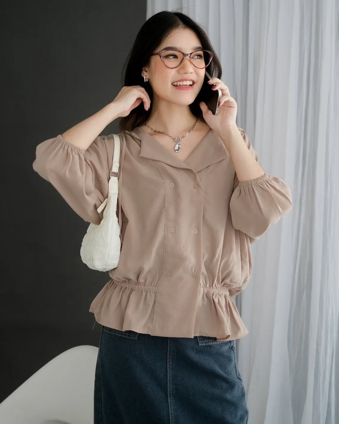 Poppila Shirt Hoodie Kode F103 Khaki
