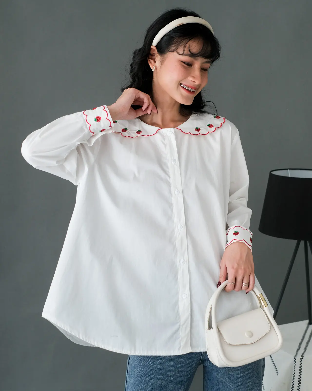 Strawberry Shirt Kode 6650 Broken White - Image 2