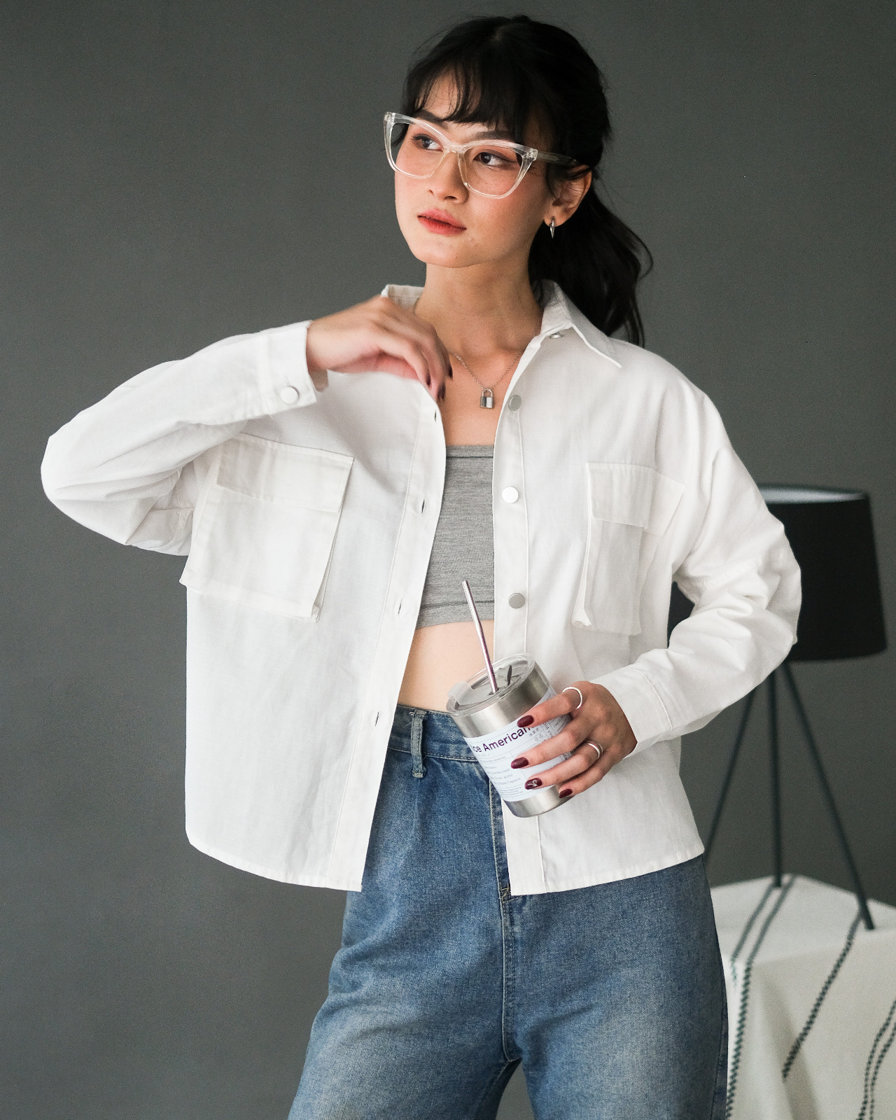 Salmaira Shirt Kode N724 Broken White - Image 3