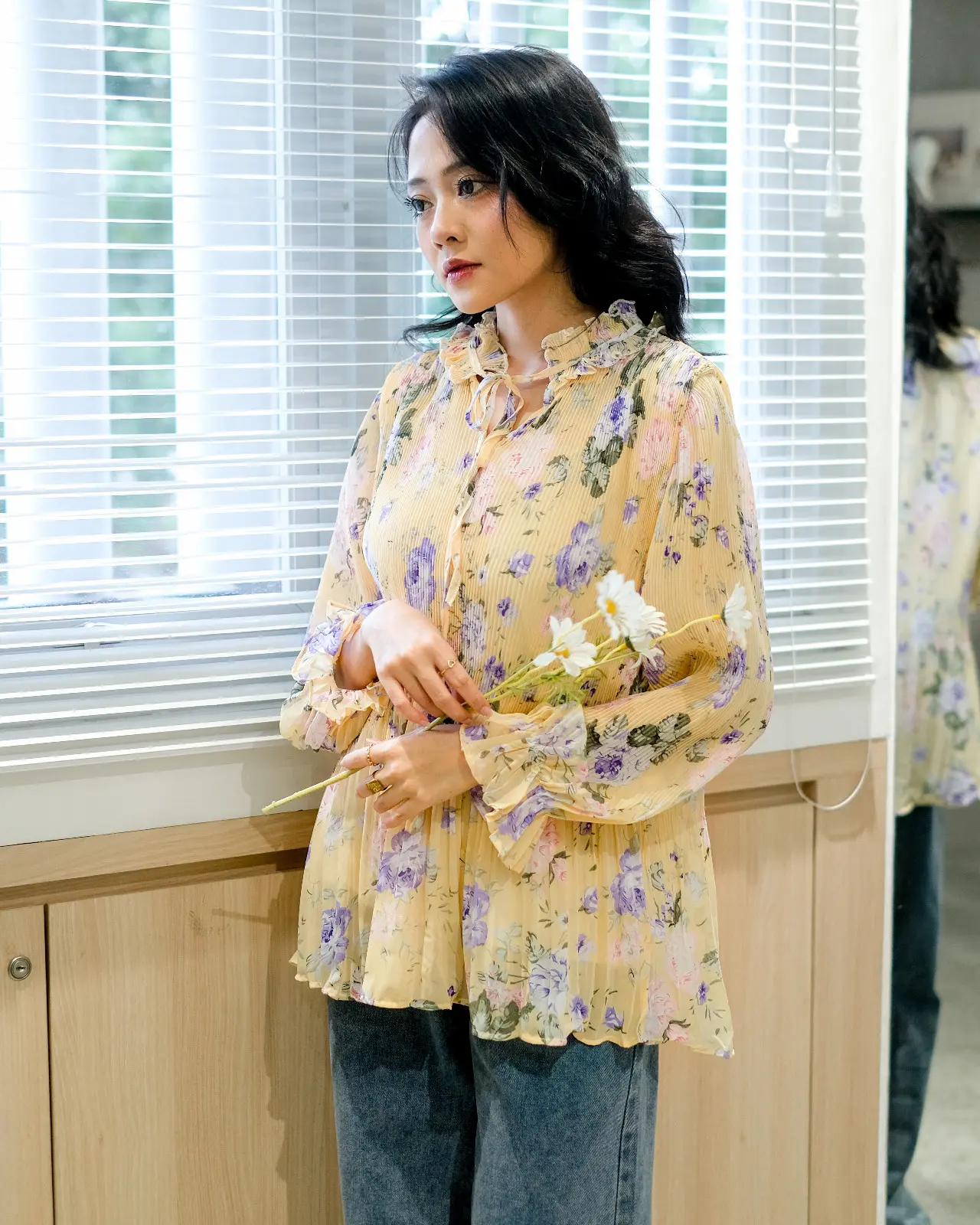 Qaisra Plisket Longsleeve Kode 213 Yellow - Image 2