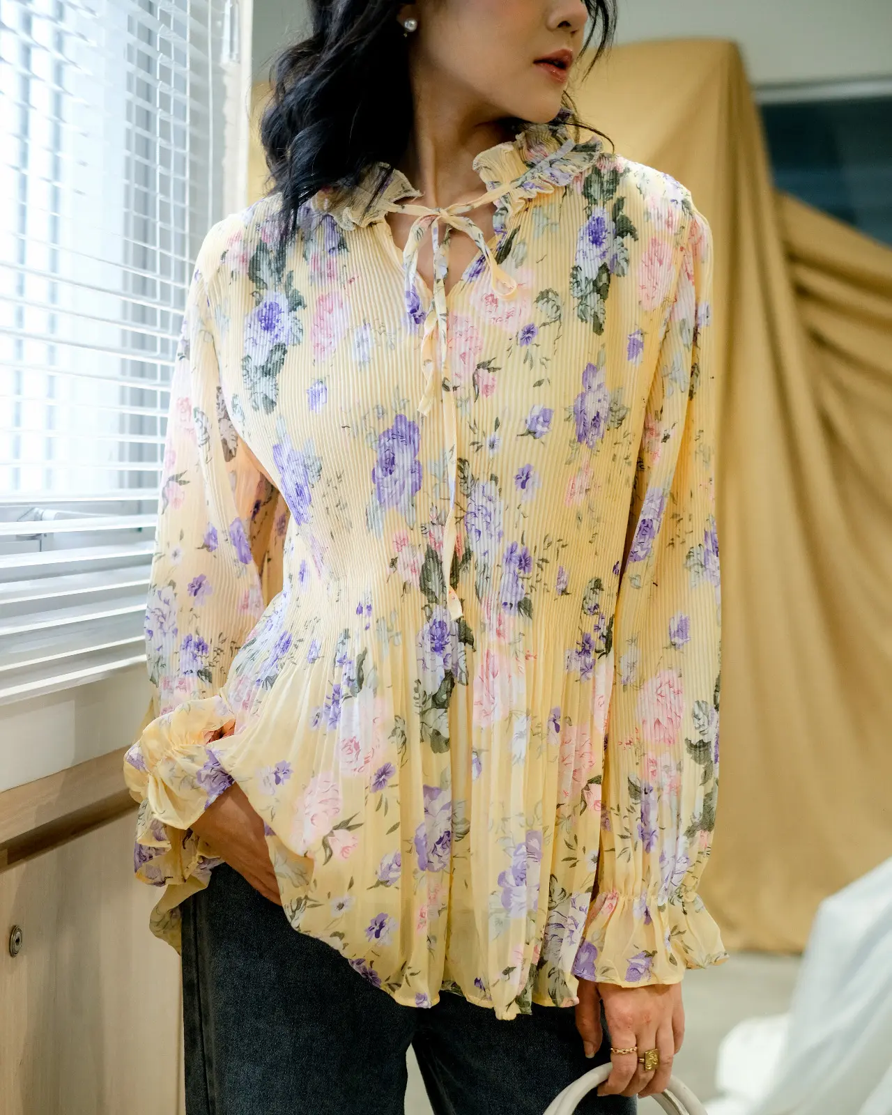 Qaisra Plisket Longsleeve Kode 213 Yellow - Image 3
