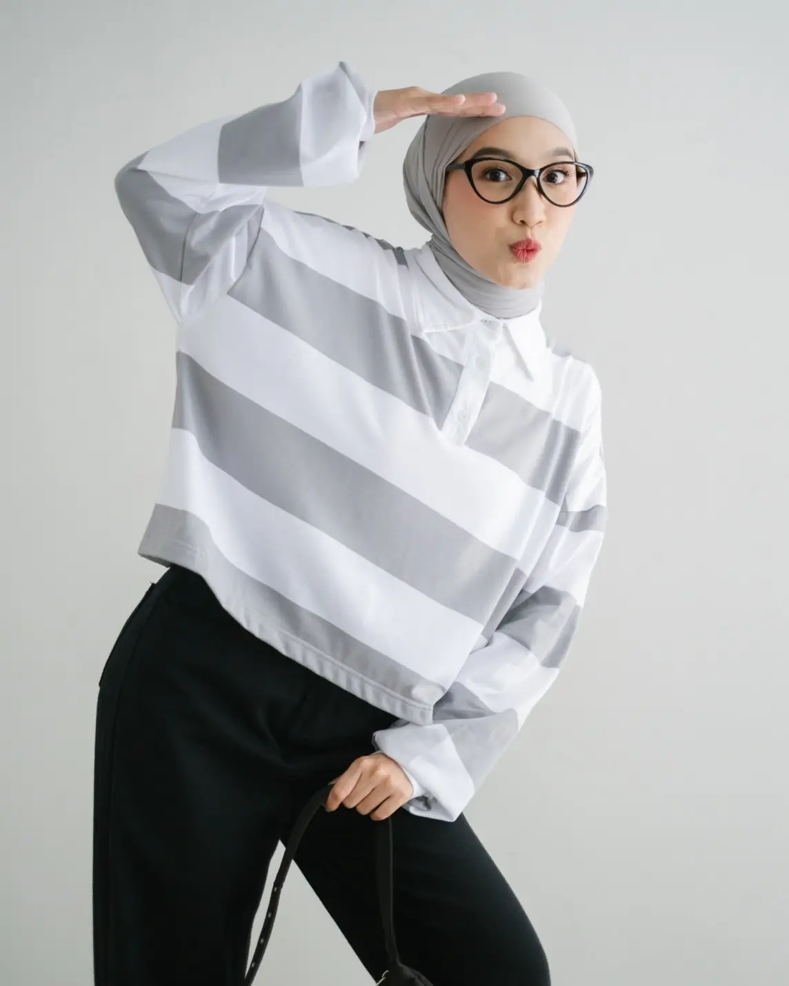 Lilou Stripe Longsleeve Bw-Grey