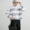 Lilou Stripe Longsleeve Bw-Grey - Image 2