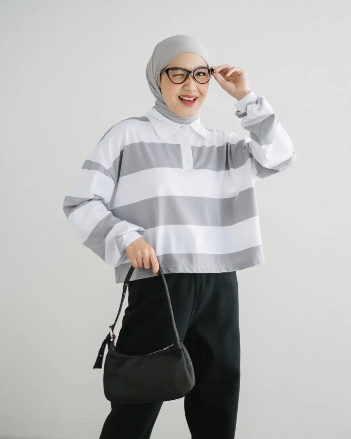 Lilou Stripe Longsleeve Bw-Grey - Image 2