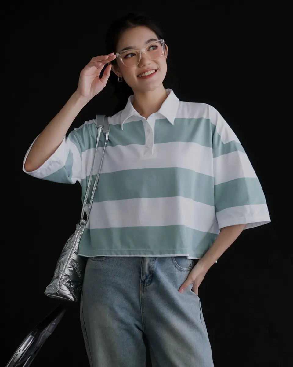 Anyta Stripe Top Bw-Mint Big