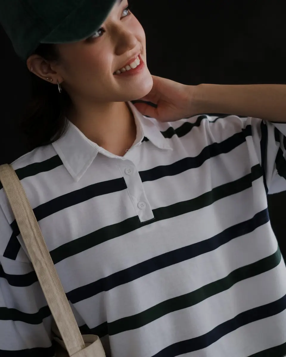 Alternative view of Anyta Stripe Top Bw-Navy-Green