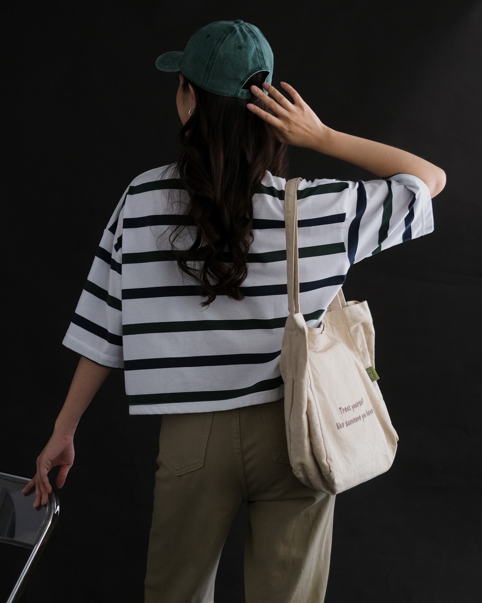 Anyta Stripe Top Bw-Navy-Green - Image 3