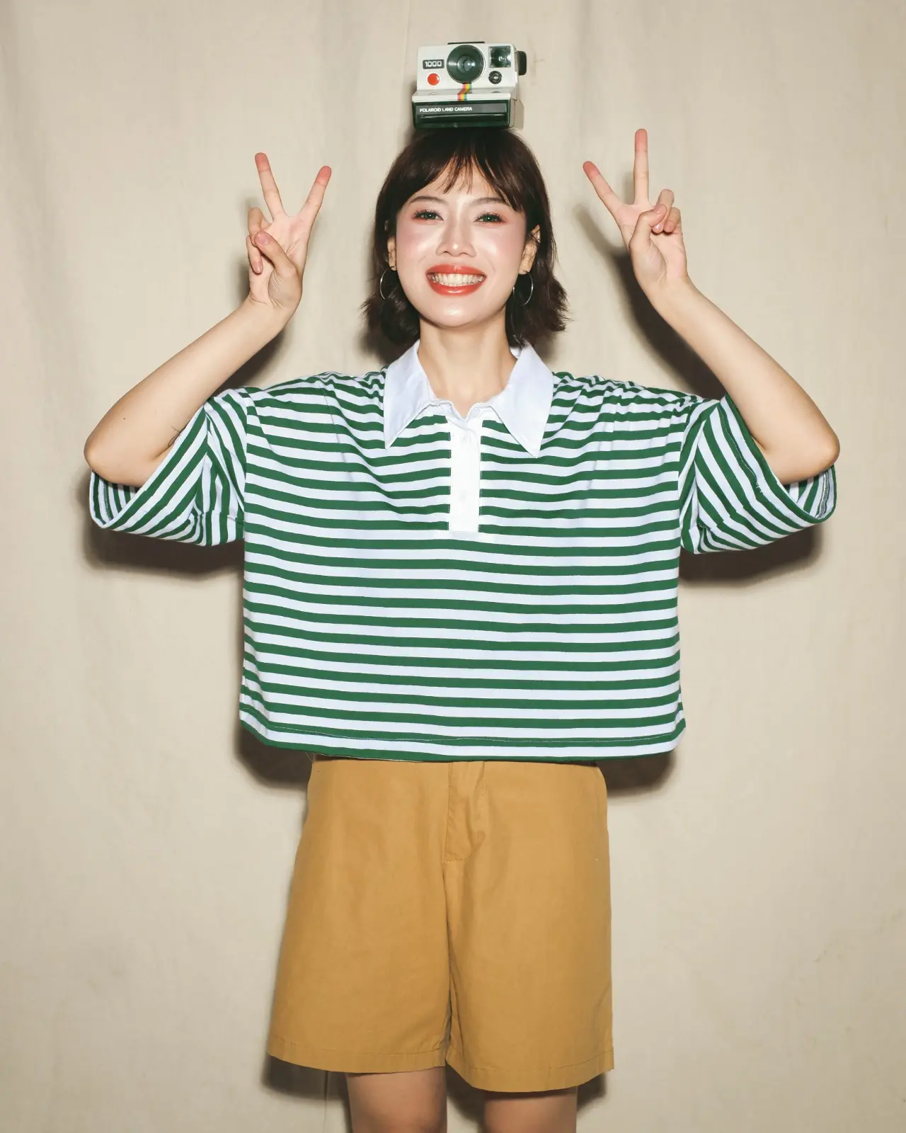 Anyta Stripe Top Broken White-Green