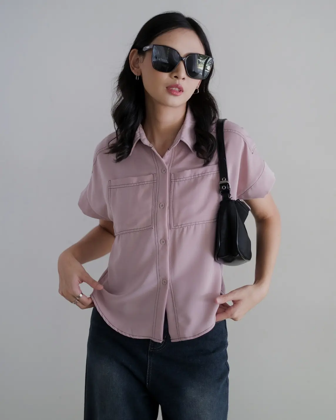 Anzel Shirt Kode V2788 Pink