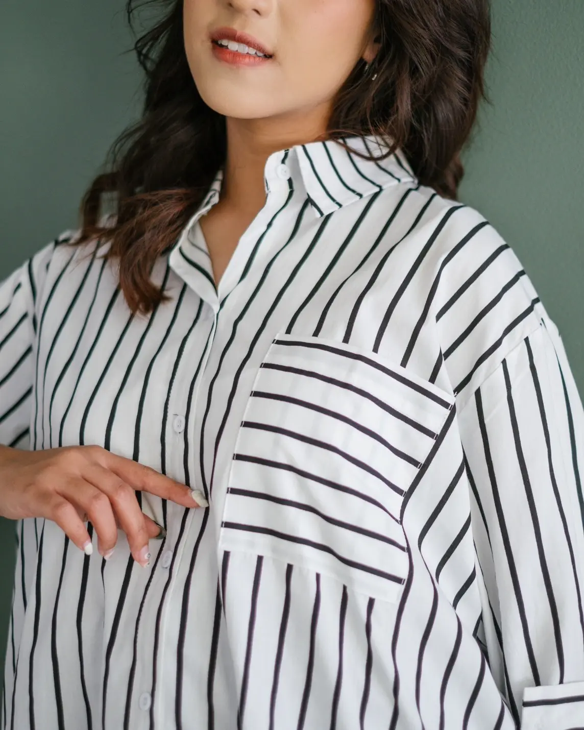 Aviana Stripe Shirt Kode 70508 Black - Image 2