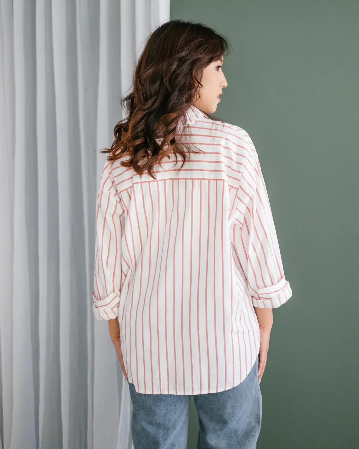 Aviana Stripe Shirt Kode 70508 Pink - Image 3