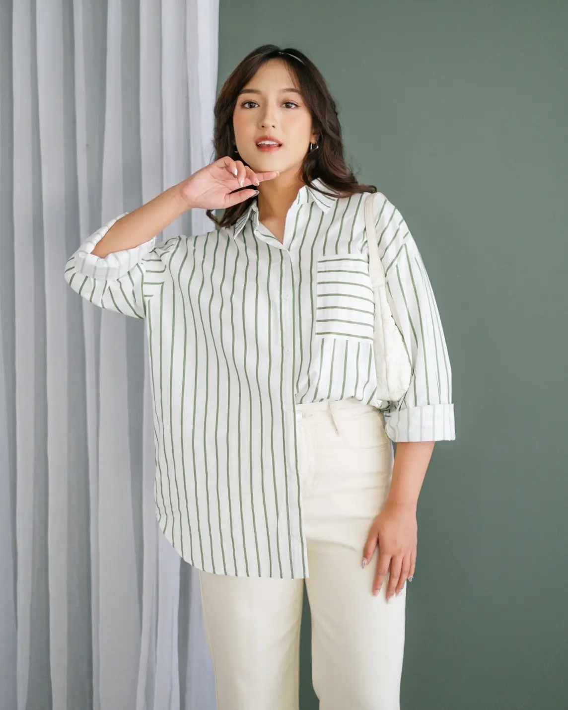 Aviana Stripe Shirt Kode 70508 Green