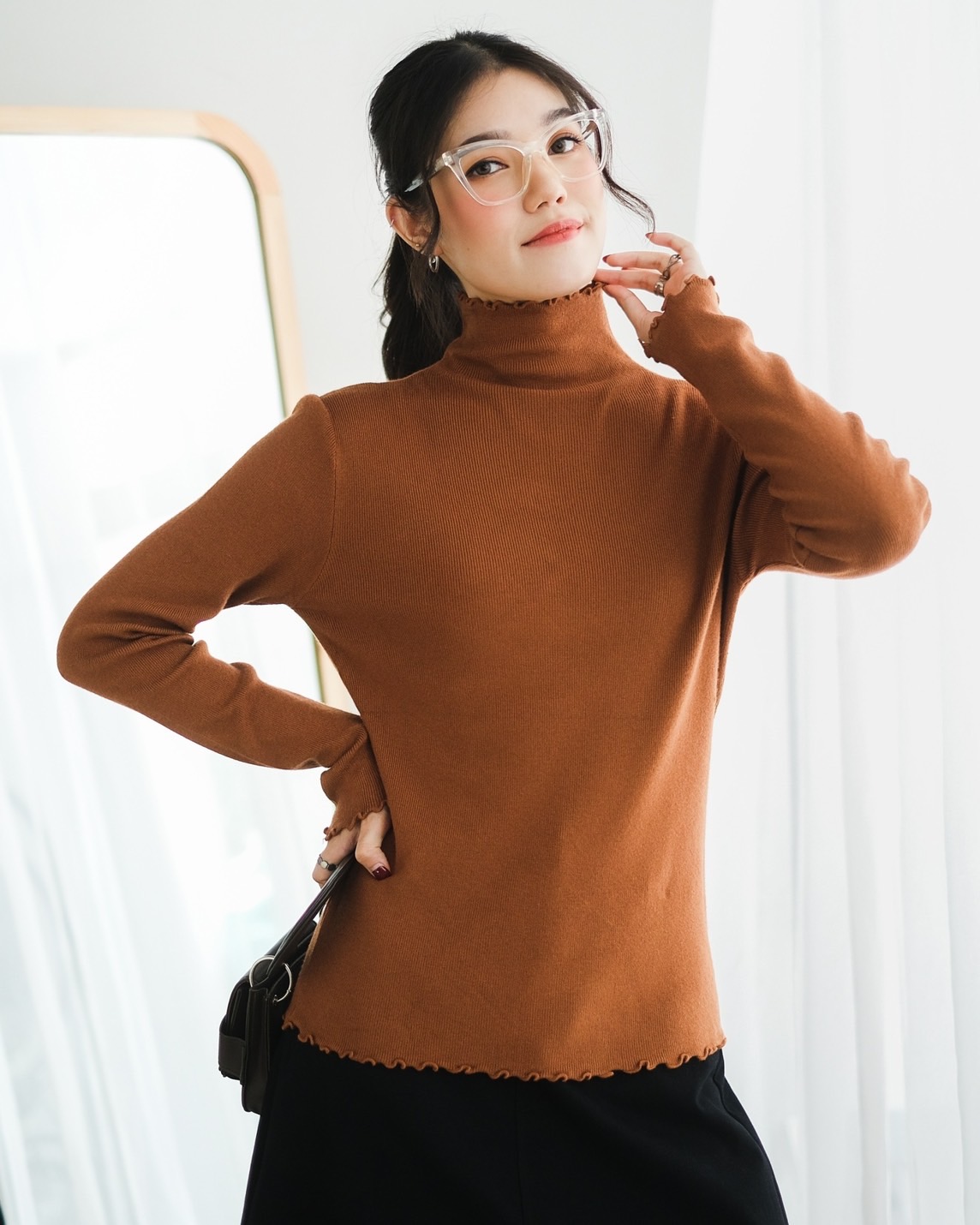 Bianca Turtleneck Longsleeve Kode 226 Terracota