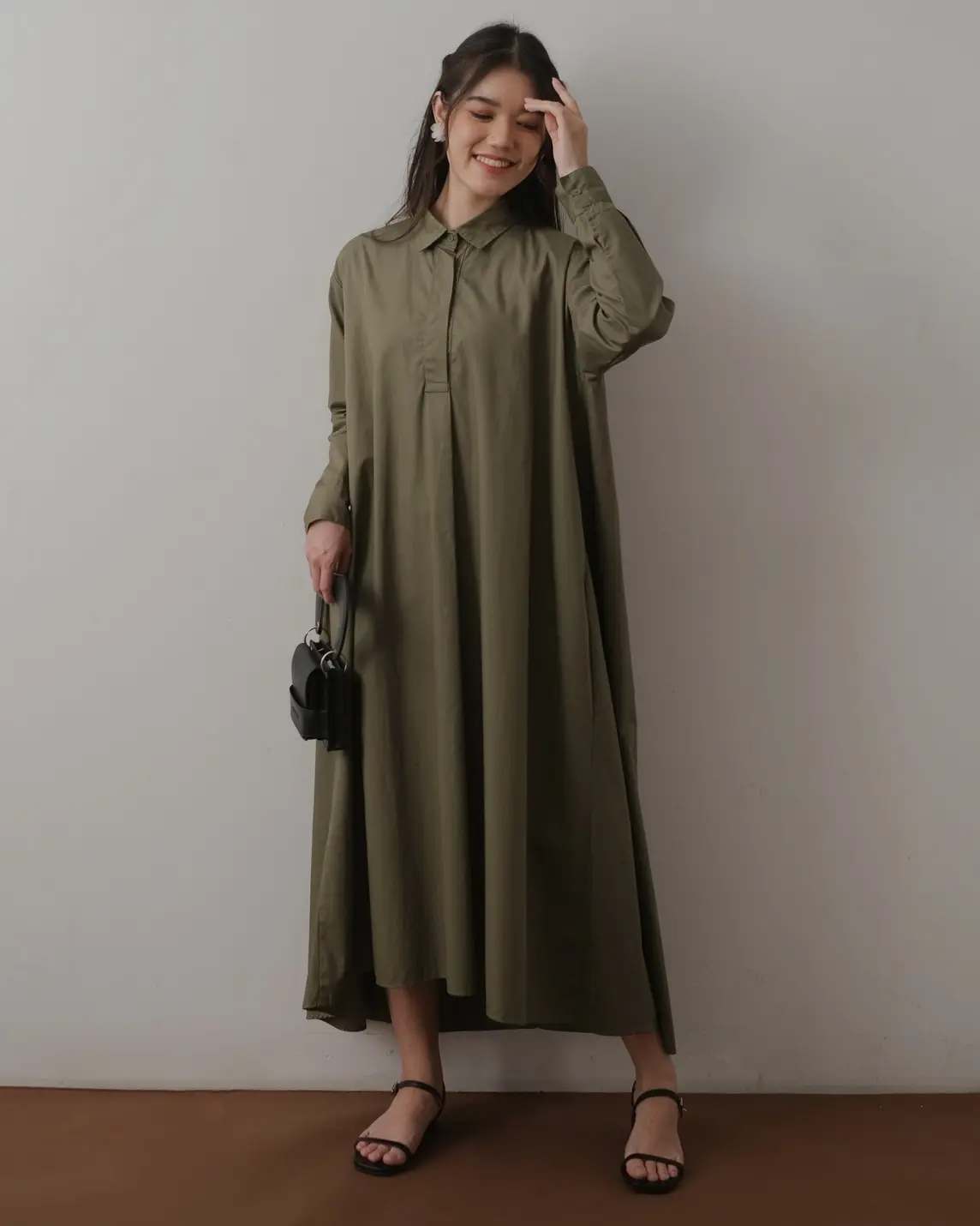 Casandra Maxi Dress Kode 80207 Army