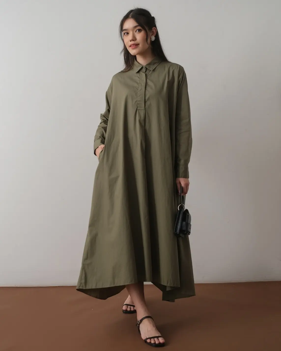 Casandra Maxi Dress Kode 80207 Army - Image 2