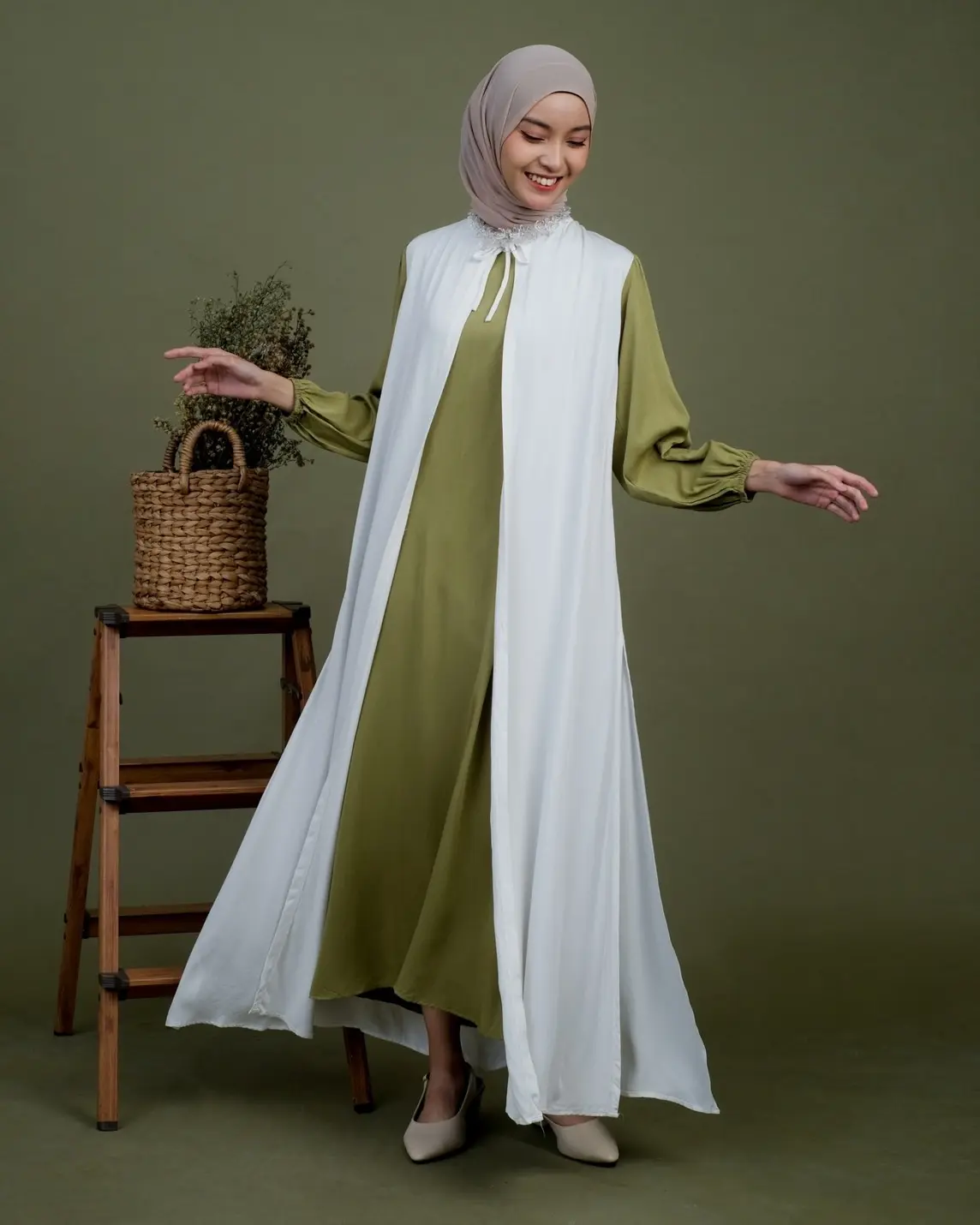 Elodhia Maxi Dress Sage Green - Image 3