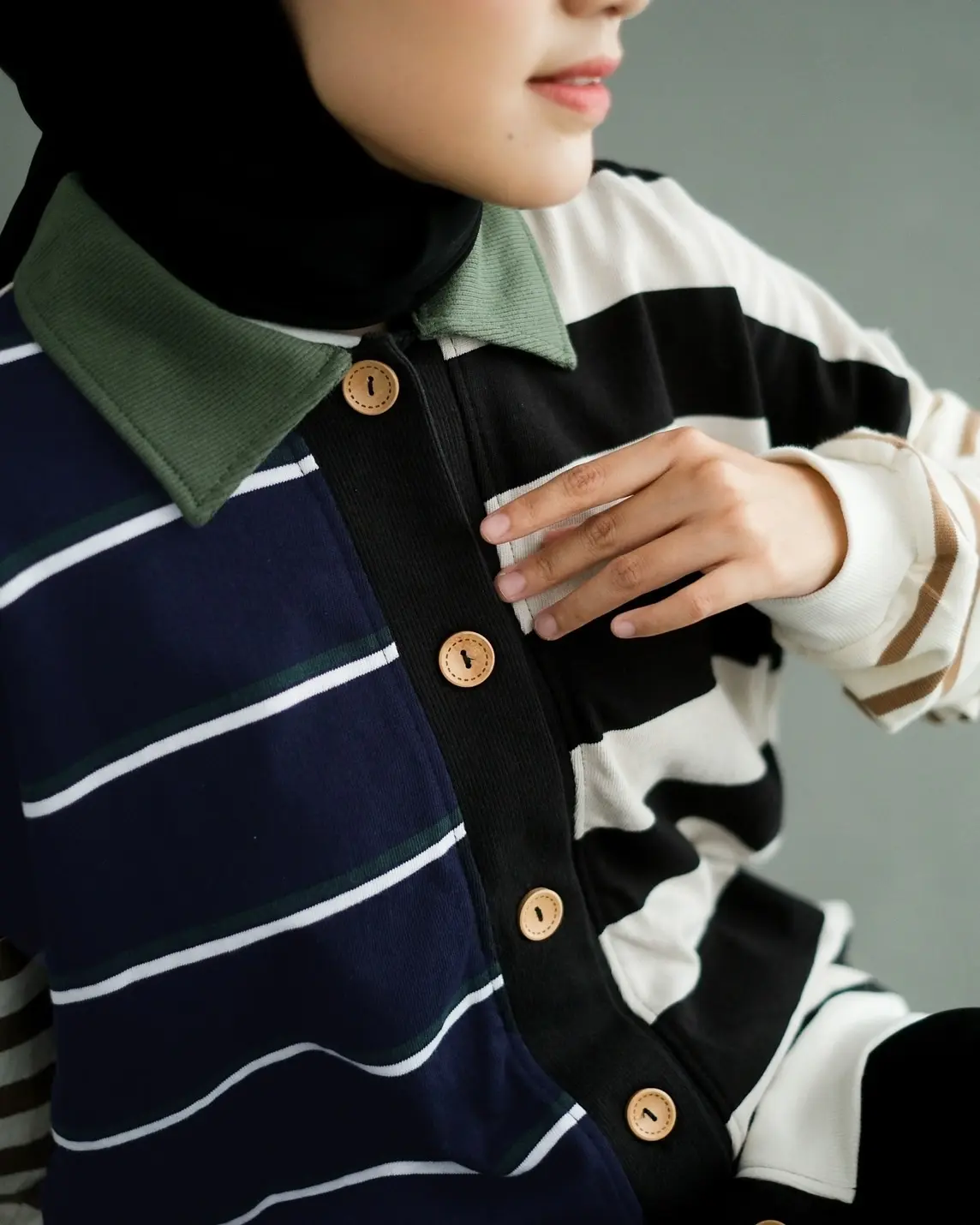 Faida Stripe Longsleeve Kode 4173 Army - Image 2