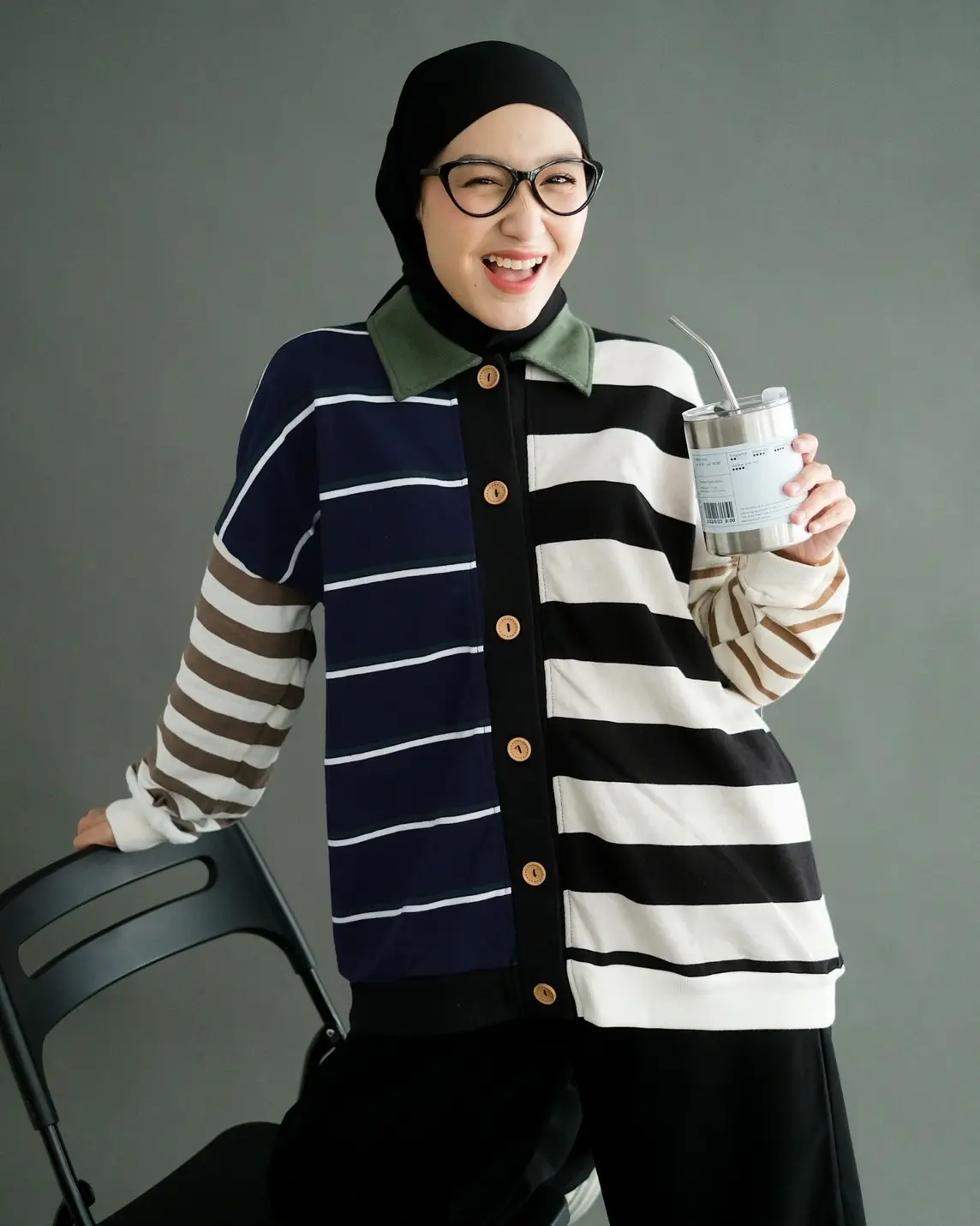 Faida Stripe Longsleeve Kode 4173 Army - Image 3