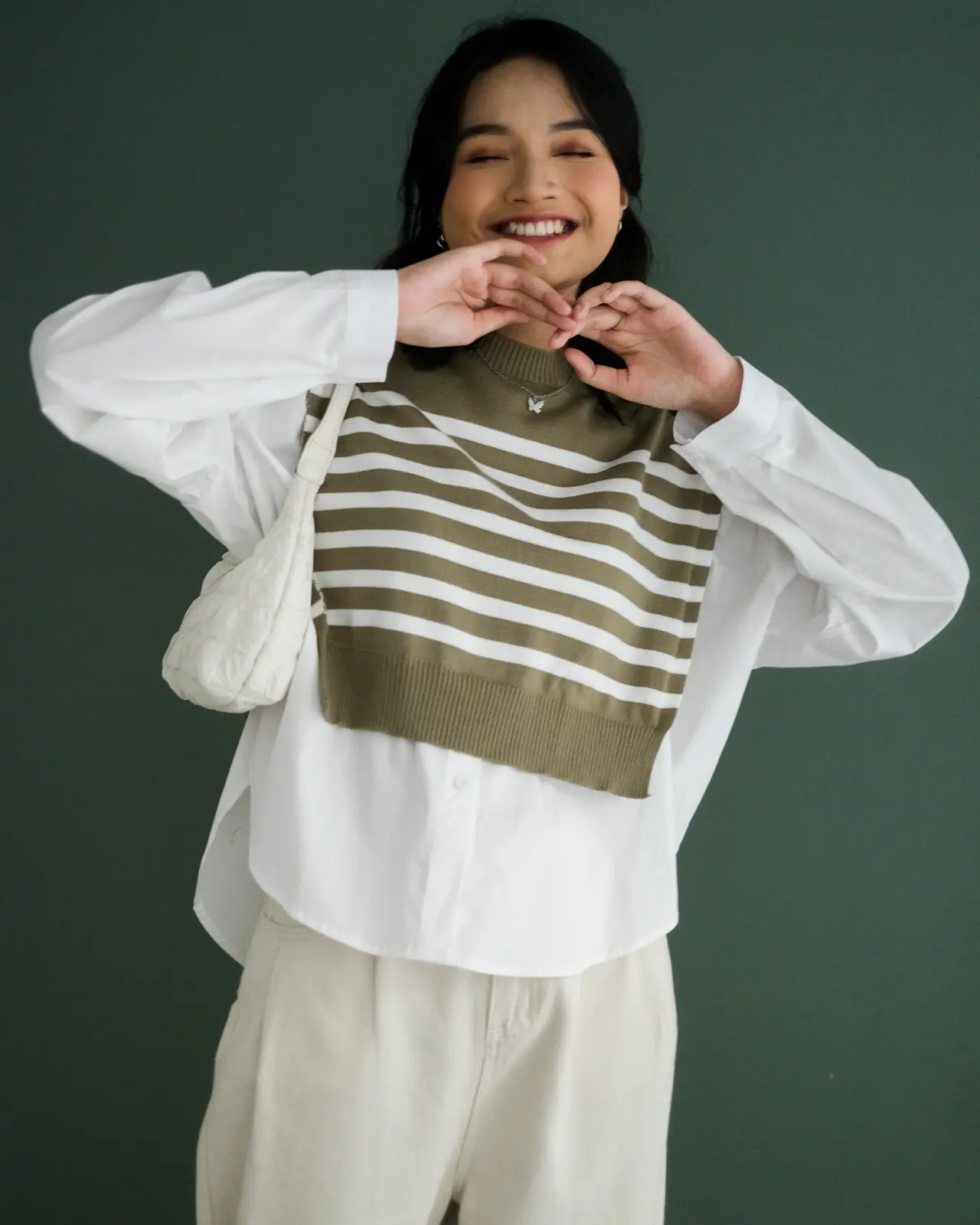 Graciela Stripe Longsleeve Kode 224 Sage Green