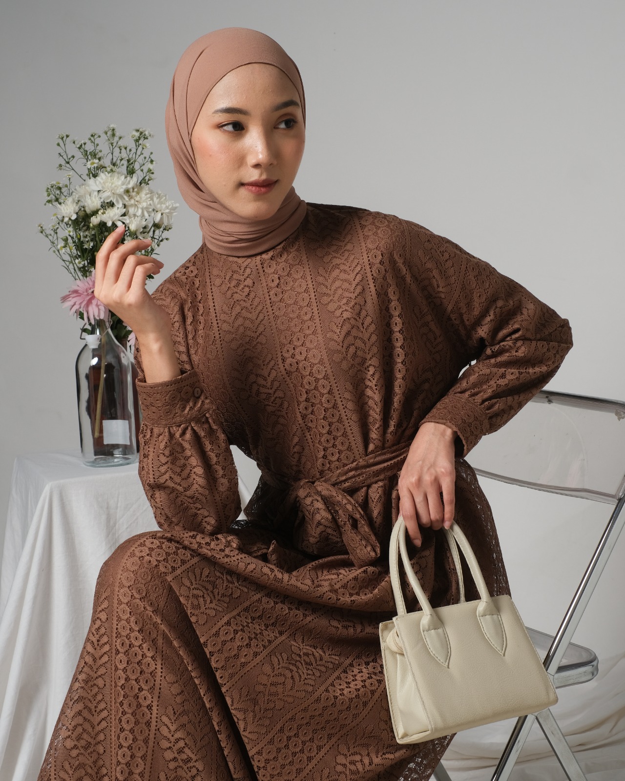 Helaina Maxi Dress Kode 3204 Coffee - Image 2