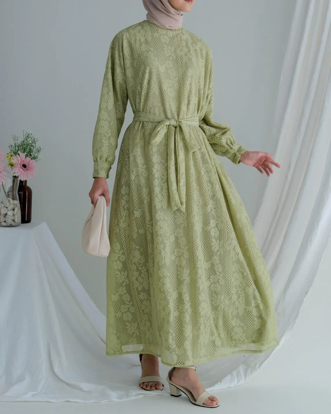 Helaina Maxi Dress Kode 3204 Sage Green