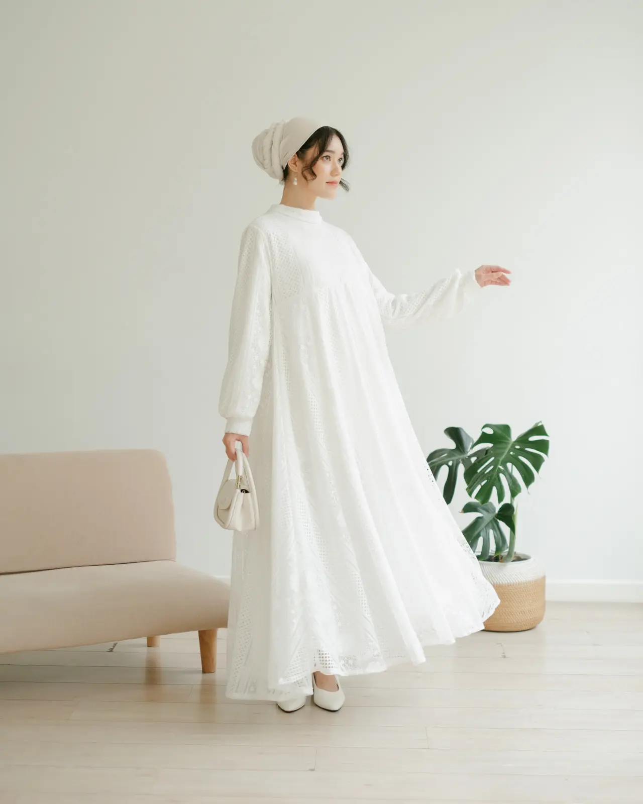 Orlina Maxi Dress Broken White - Image 3
